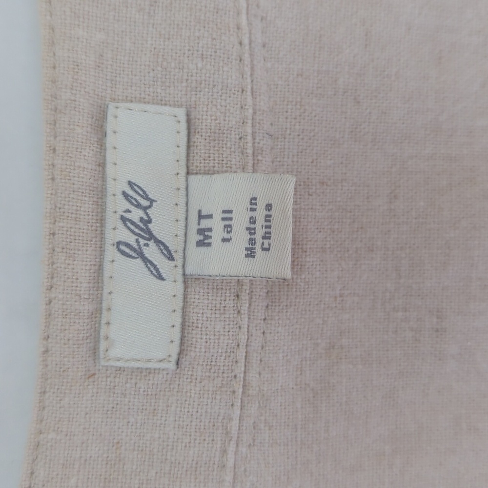 J.Jill Linen Sequin Snap Front Blazer Jacket MT Khaki Tan - Picture 2 of 16